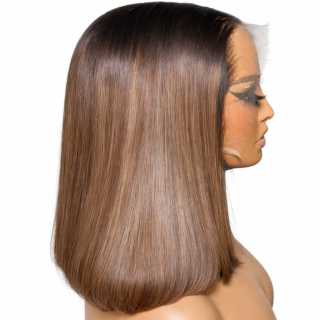 14" Vietnamese Ombre Straight Lace Front Wig