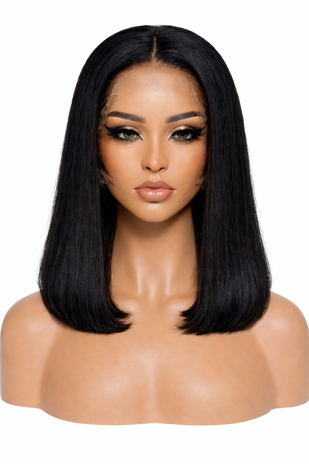 14" Vietnamese Natural Black 13x4 Lace Front Straight Wig
