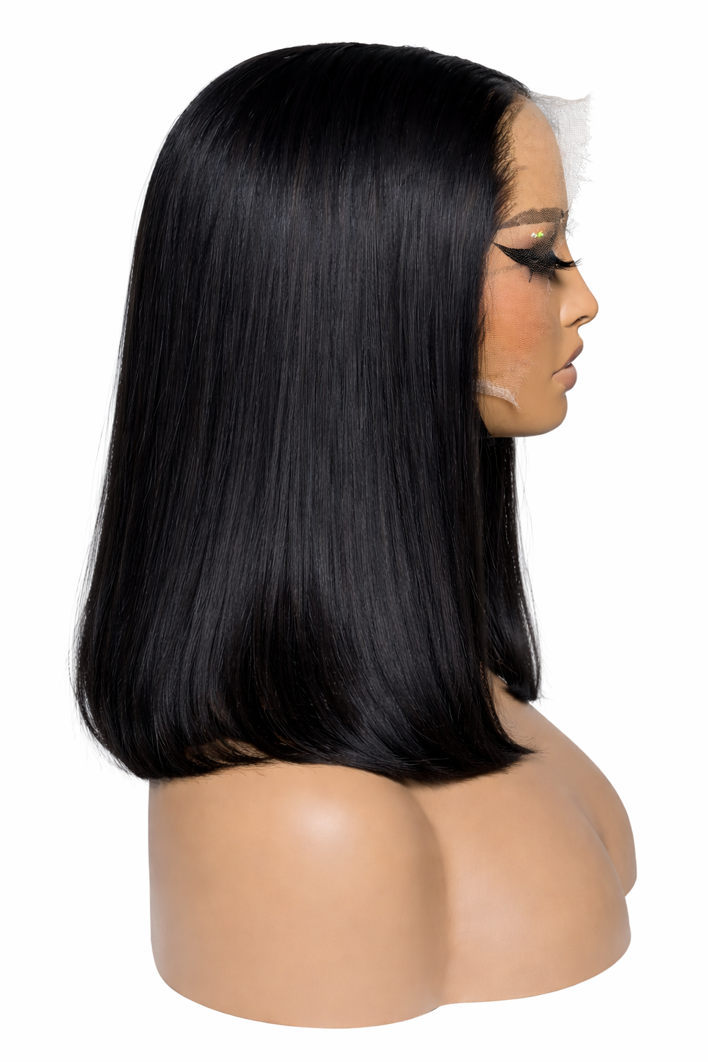 14" Vietnamese Natural Black 13x4 Lace Front Straight Wig